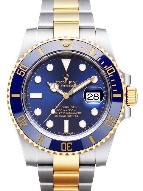 Fake Rolex Submariner Steel and Gold Blue Dial 116613LB.