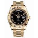 Replica Rolex Day Date II President Yellow Gold Black dial 218238 BKRP.