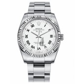 Fake Rolex Air-King White Gold Fluted Bezel White dial 114234 WRO.