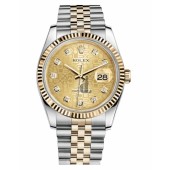 Fake Rolex Datejust 36mm Steel and Yellow Gold Champagne Jubilee Dial 116233 CHJDJ.