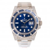 fake Rolex Submariner Automatic Chronometer Diamond Blue Dial Watch 116659PAVEO