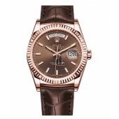 Fake Rolex Day Date Pink Gold Brown Dial 118135 CHL.