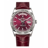 Fake Rolex Day Date White Gold Cherry Dial 118139 CHL.