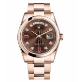 Fake Rolex Day Date Pink Gold Brown Dial 118205 CHODRO.