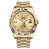 Fake Rolex Day Date II President Yellow Gold Chamapgne dial 218238 CHDP.