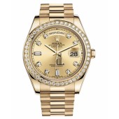 Fake Rolex Day Date II President Yellow Gold Chamapgne dial 218348 CHDP.