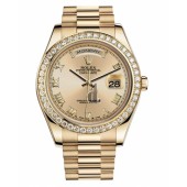 Fake Rolex Day Date II President Yellow Gold Chamapgne dial 218348 CHRP.