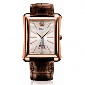 Piaget Emperador Silver Dial Brown Leather Men's Watch G0A32121 replica