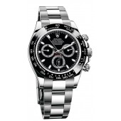 imitation Rolex Cosmograph Daytona 116500BKSO Black Dial Stainless Steel Oyster Watch