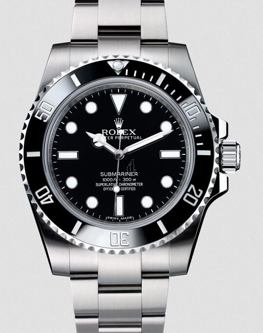Fake Rolex Submariner No Date Stainless Steel Black Dial 114060.