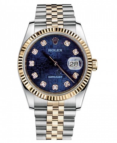 Fake Rolex Datejust 36mm Steel and Yellow Gold Blue Jubilee Dial 116233 BLJDJ.