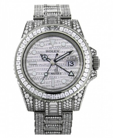 Fake Rolex GMT Master II White Gold Diamond dial 116769 TBR.