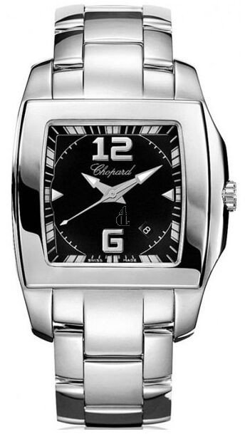 Imitation Chopard Two O Ten Black Dial Stainless Steel Ladies Watch