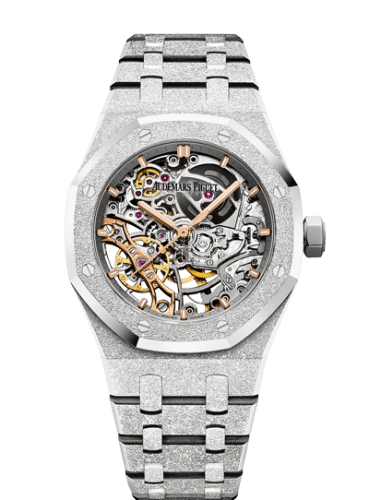Replica Audemars Piguet Royal Oak 41 Double Balance Wheel Openworked Frosted White Gold 15407BC.GG.1224BC.01