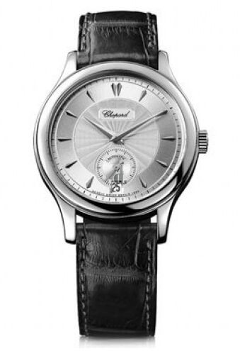 Imitation Chopard L.U.C Classic 1860 Silver Dial Black Leather Automatic Men's Watch