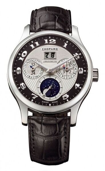 Imitation Chopard L.U.C Lunar One Silver and Black Dial Automatic Men's Watch