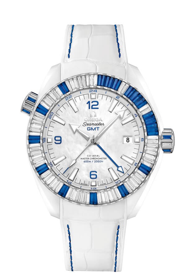 OMEGA Seamaster White ceramic 24 hours GMT Watch 215.98.46.22.05.001 replica