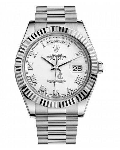 Fake Rolex Day Date II President White Gold White dial 218239 WRP.