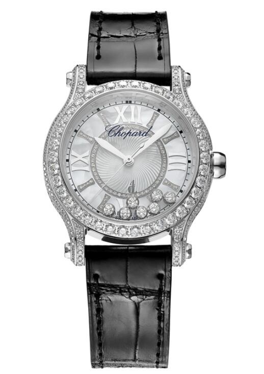 fake Chopard Happy Sport Mother of Pearl Guilloche Dial Ladies 274891-1008