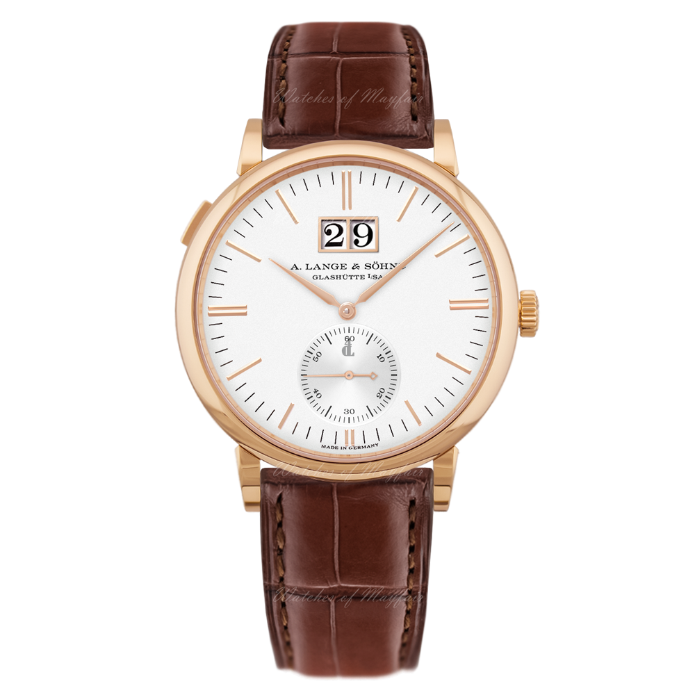 fake A. Lange & Sohne Saxonia Outsize Date Pink Pink Gold Argente Dial 38.5mm 381.032