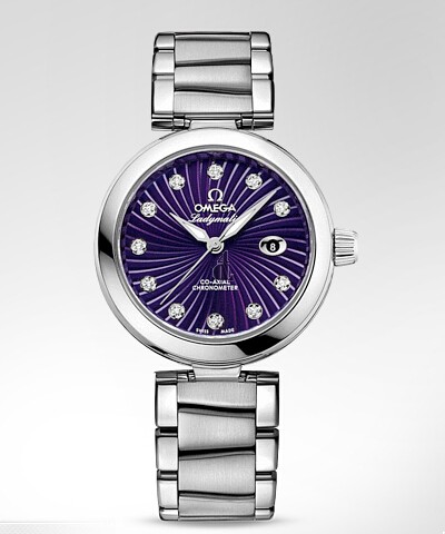 Omega De Ville Ladymatic Purple Diamonds Steel  watch replica 425.30.34.20.60.001