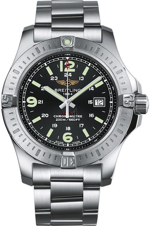 Breitling Colt Black Dial Stainless Steel Men's Watch replica