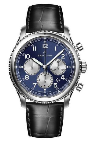 Breitling Navitimer 8 B01 Blue Dial and Leather Strap AB0117131C1P1