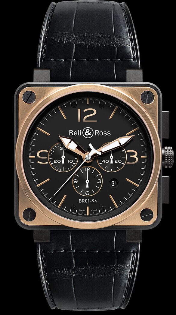 Bell & Ross BR 01-94 ROSE GOLD & CARBON OFFICER Replica watch