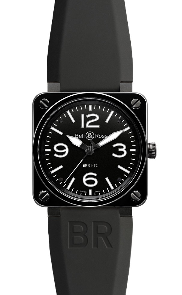 Black Ceramic Bell & Ross Automatic 46mm Mens Watch BR 01-92 CERAMIC BLACK fake