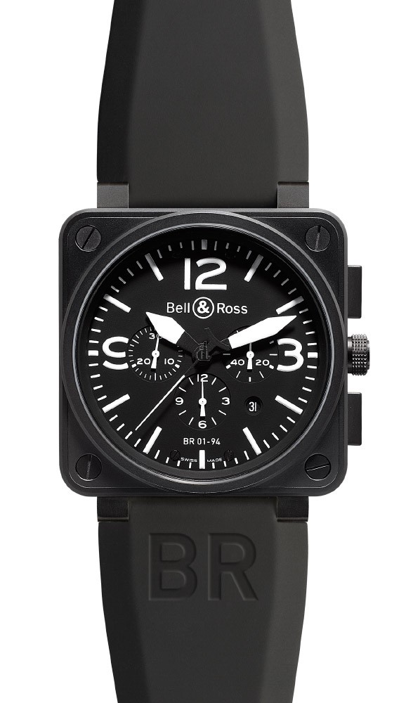 Carbon Bell & Ross Chronograph 46mm Mens Watch BR 01-94 CARBON fake