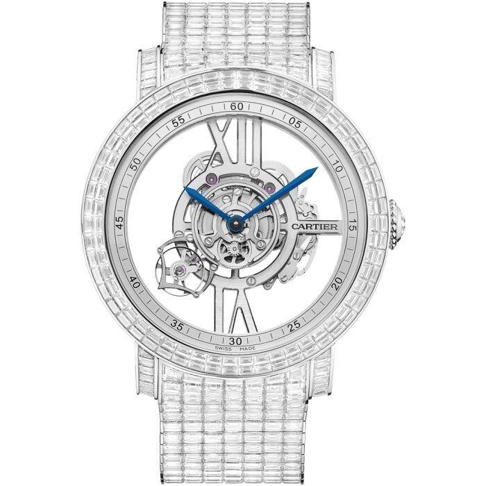 Replica Cartier Rotonde de Cartier Astrotourbillon Skeleton HPI00941 Platinum Watch