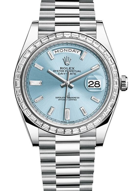 Fake Rolex Oyster Perpetual Day Date 40 228396TBR Blue Dial