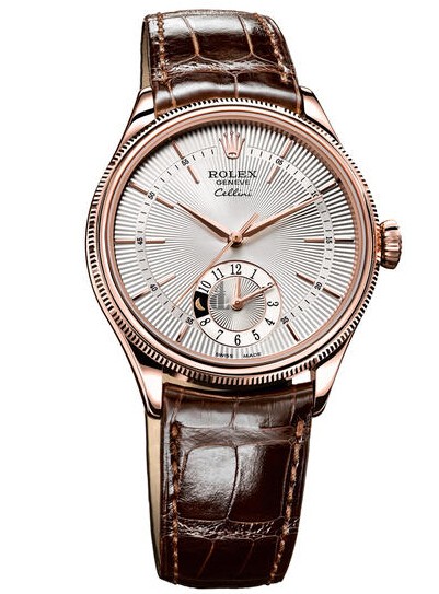 Fake Rolex Cellini Dual Time Everose Gold Watch 50525 sbr