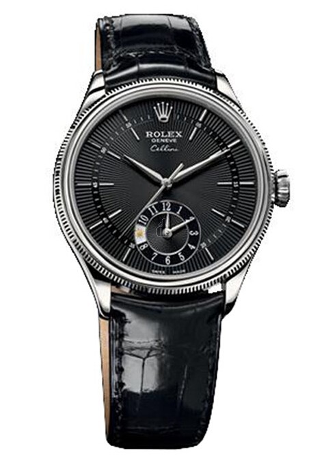 Fake Rolex Cellini Dual Time White Gold Watch 50529 bkbk