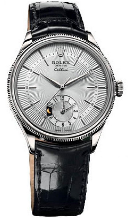 Fake Rolex Cellini Dual Time White Gold Watch 50529 sbk