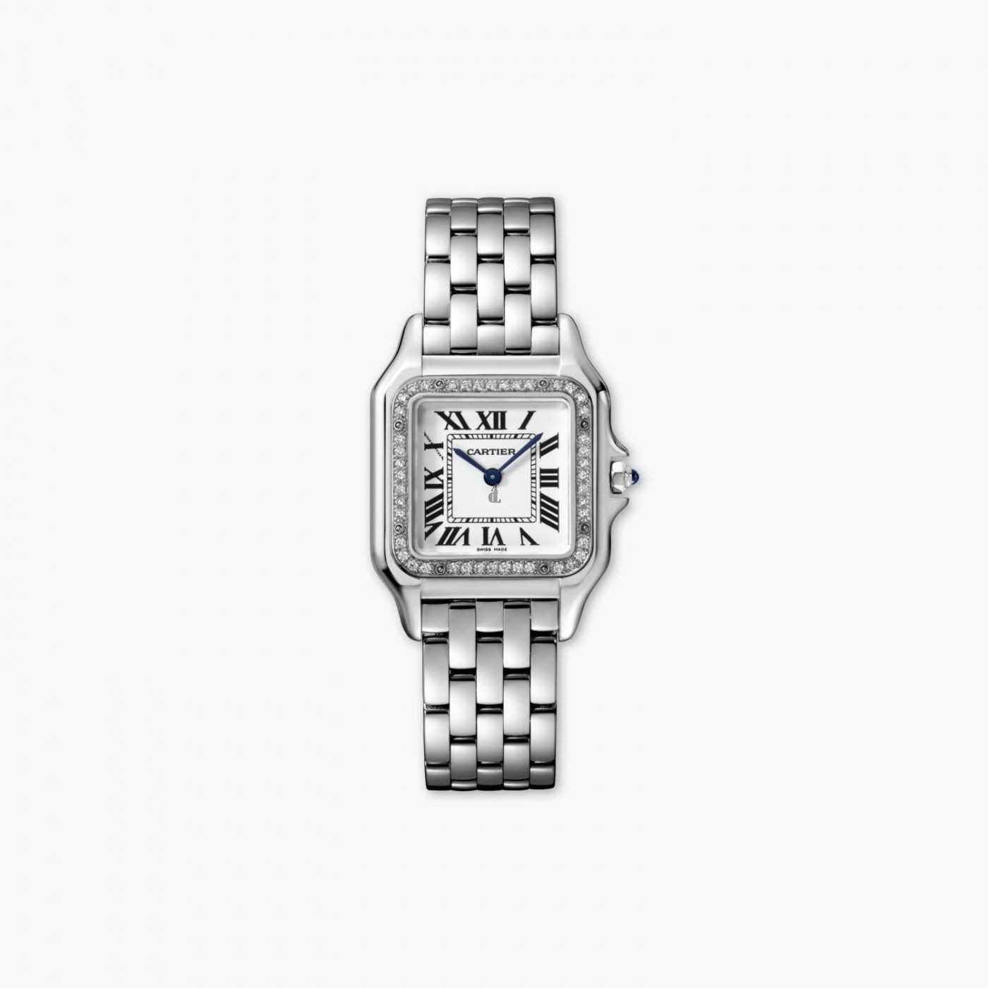 Replica Cartier Panthere Steel Diamond Bezel Medium Model Quartz W4PN0008 Complete Watch