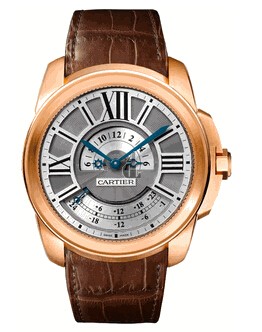 AAA quality Calibre De Cartier Multiple Time Zone 18 kt Rose Gold Mens Watch W7100025 replica.
