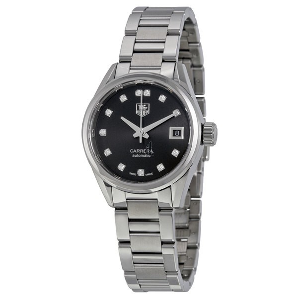 Tag Heuer Carrera Automatic Black Dial Stainless Steel Ladies Watch WAR2413.BA0776 fake.