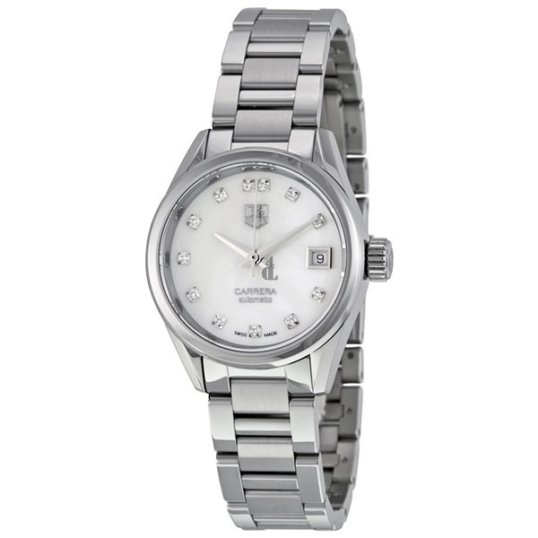 Tag Heuer Carrera Automatic White Dial Stainless Steel Ladies Watch WAR2414.BA0776 fake.