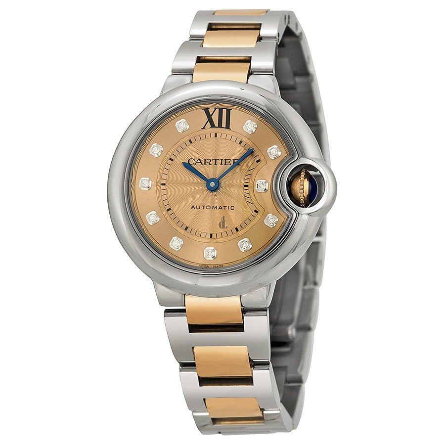 Cartier Ballon Bleu Stainless Steel and 18kt Rose Gold Ladies Watch WE902053 imitation