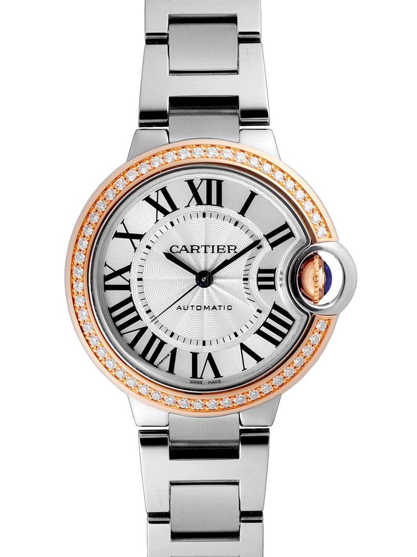 Cartier Ballon Bleu Silver Dial Stainless Steel Diamond Ladies Watch WE902080 imitation