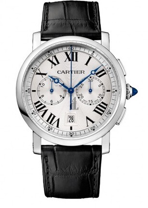 AAA quality Rotonde de Cartier Silver Dial Chronograph Automatic Men's Watch replica.