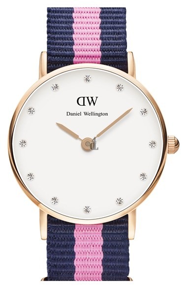 $79:Discounts Daniel Wellington Classy Winchester Crystal Index NATO Strap Watch 26mm