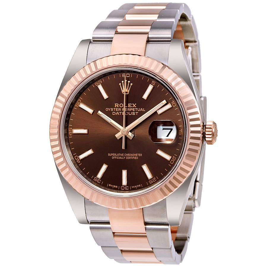 imitation Rolex Datejust 41 126331CHSO Chocolate Dial Steel and 18K Everose Gold Watch
