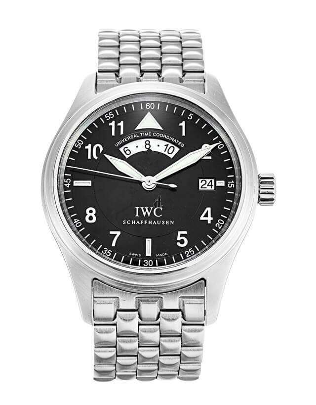 Replica IWC Pilots Spitfire UTC Bracelet Black Dial IW325106