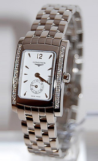 Replica Longines Dolce Vita L5.155.0.16.6 Womens Rectangle Stainless Steel set with Diamonds Quartz Watch