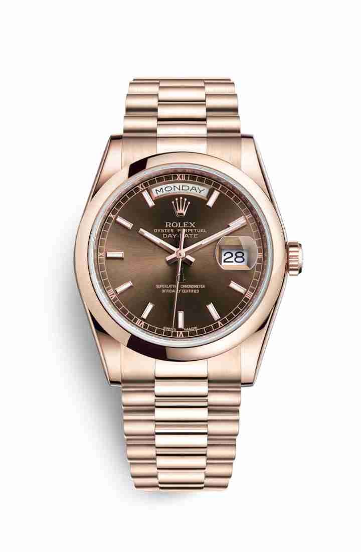 Rolex Day-Date 36 Everose gold 118205 Chocolate Dial