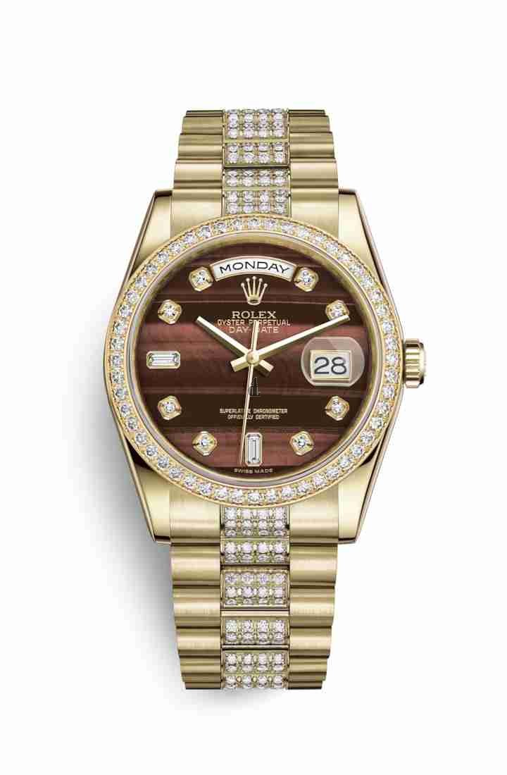 Rolex Day-Date 36 yellow gold 118348 Bull's eye set diamonds Dial