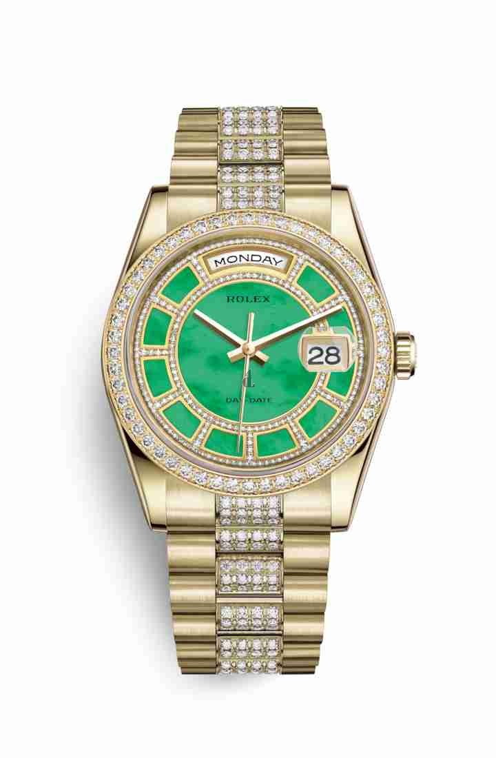 Rolex Day-Date 36 yellow gold 118348 Carousel of green jade Dial