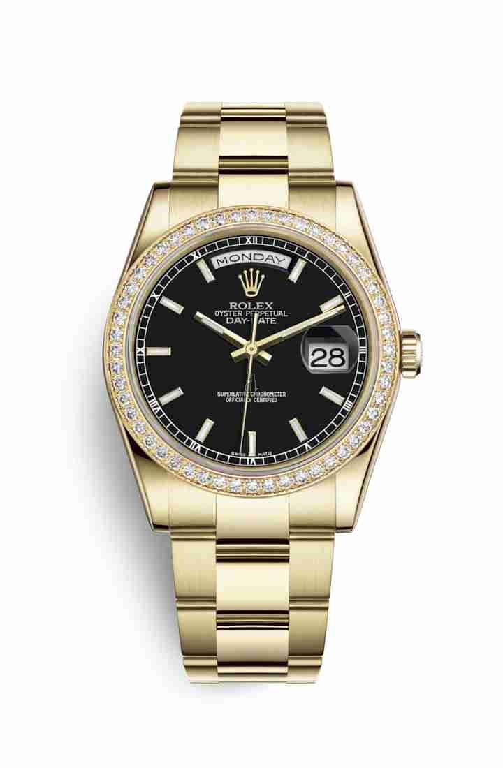 Rolex Day-Date 36 yellow gold 118348 Black Dial